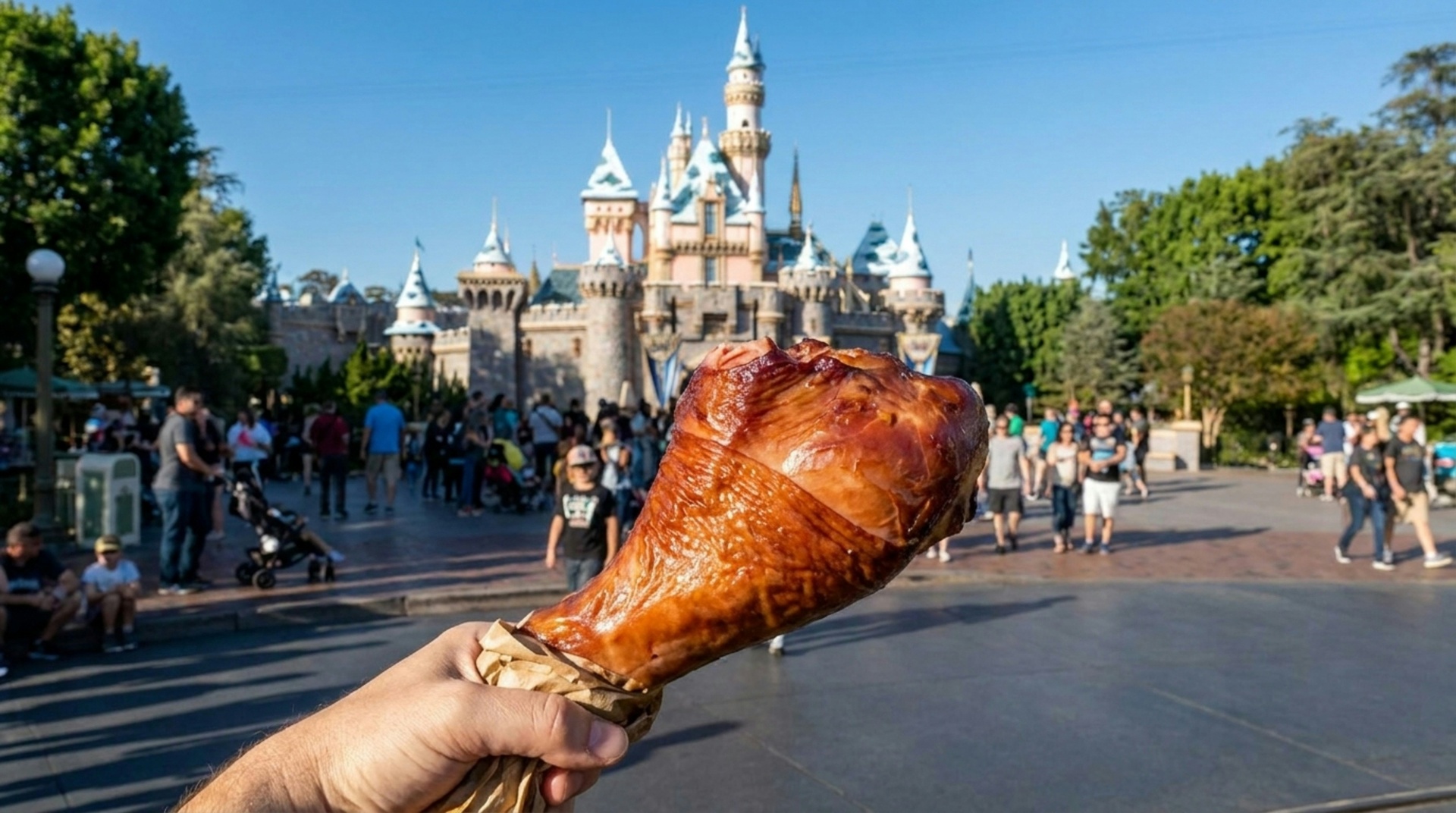 Platillo temático de comida en parque de diversiones