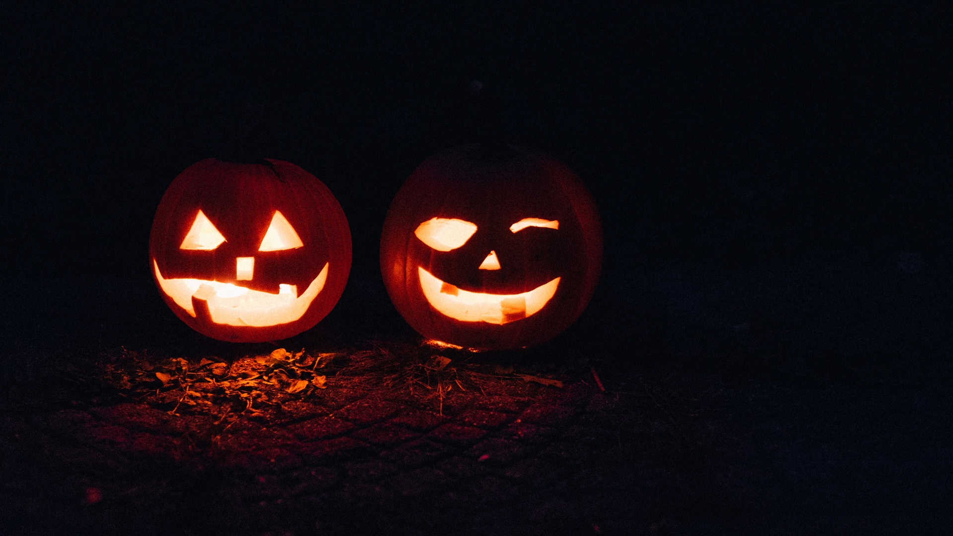 Decoración de calabazas y Halloween en un parque temático