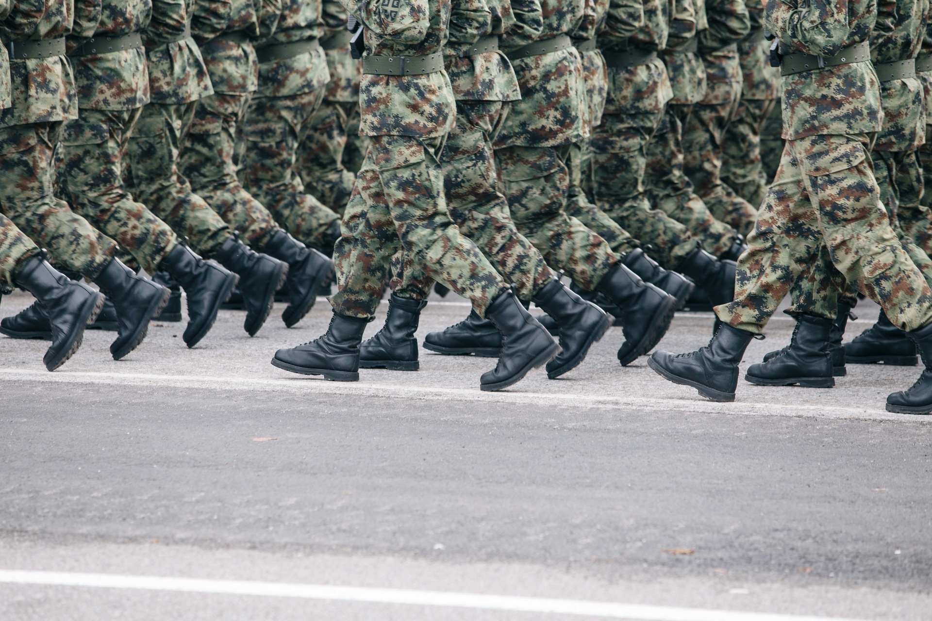 Elementos militares durante un desfile en la Ciudad de México